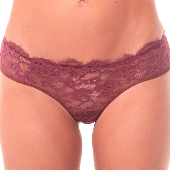 NWT Valery Macarons Lace Brazilian Brief Purple / Eggplant (Size XS) - Picture 2 of 6